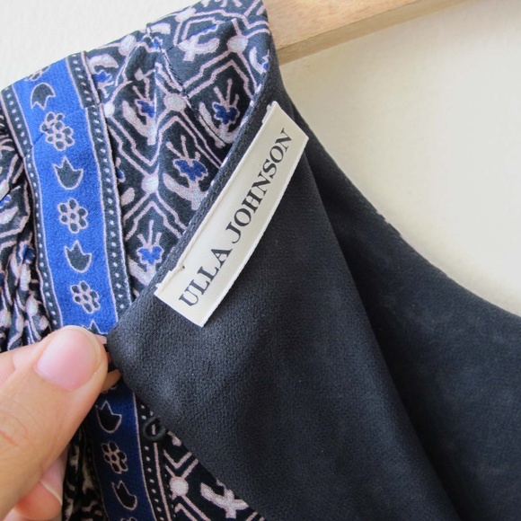 Ulla Johnson Reema Blouse Blue 6 Wide Sleeve Boho Semi Sheer - Picture 6 of 7